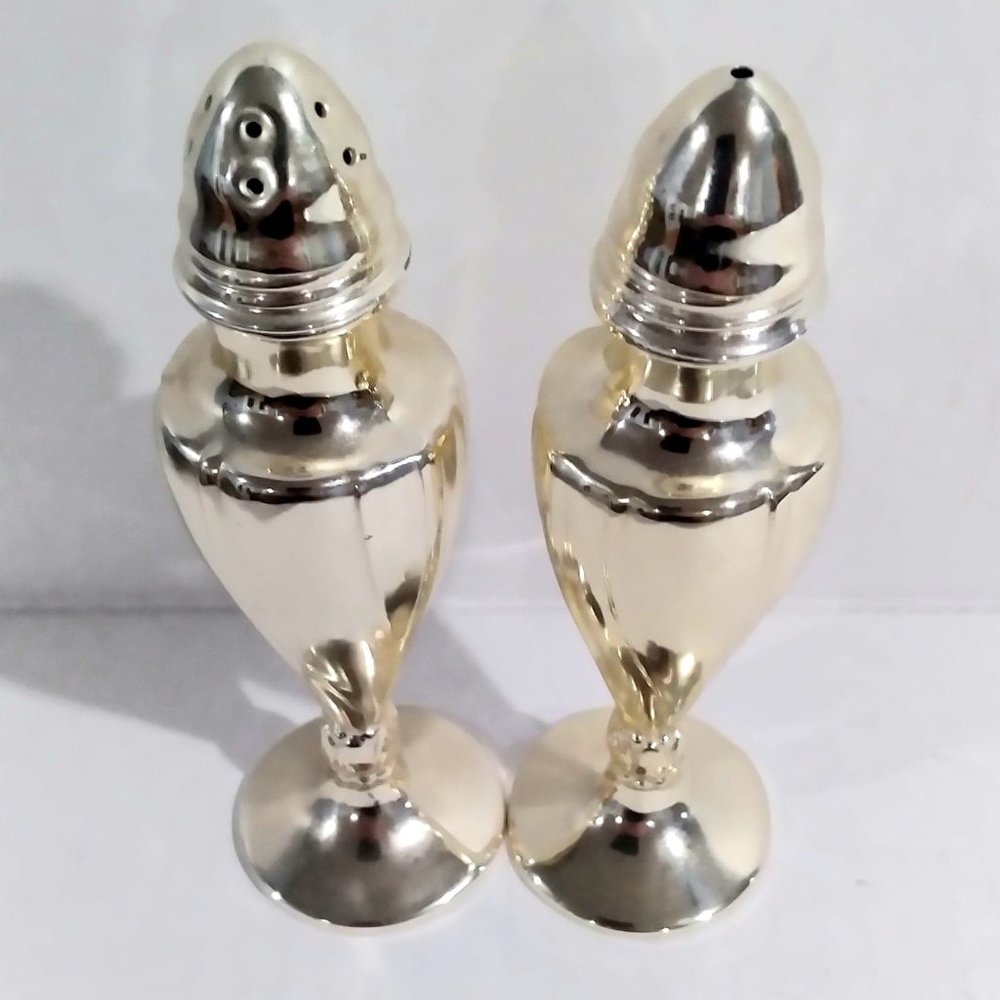 Vintage Heavy Metal Silver Finish Viking Salt and Pepper Shakers